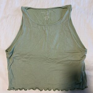 American Eagle Outfitters Sage Green Ribbed Tank Top
